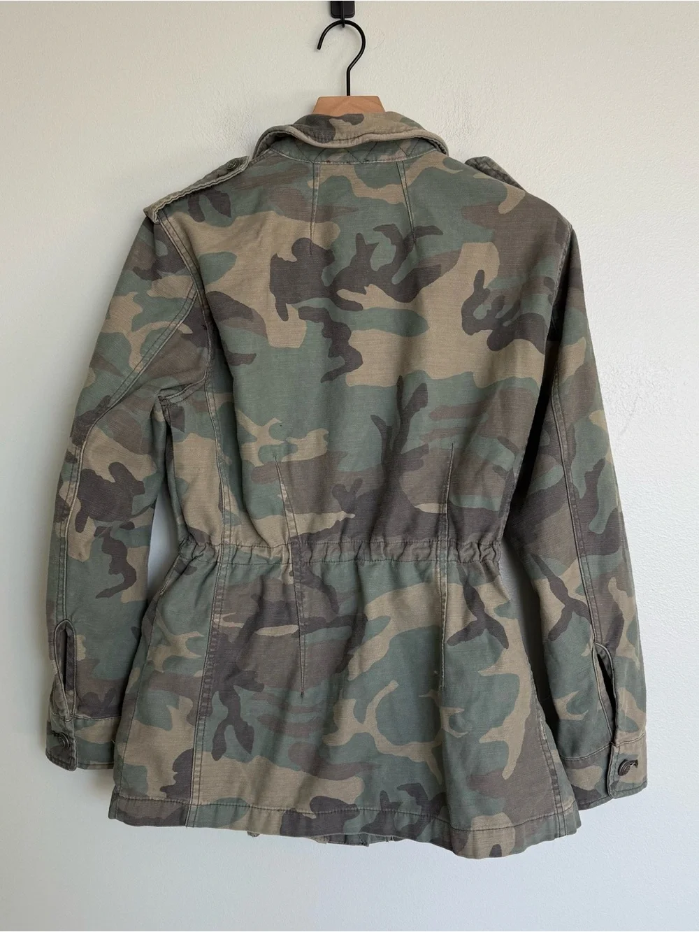 Free People Not Your Brother's Green Camo Print Surplus Jacket